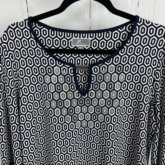 JM Collection long sleeve printed dress with embellished neckline medium - Picture 7 of 8